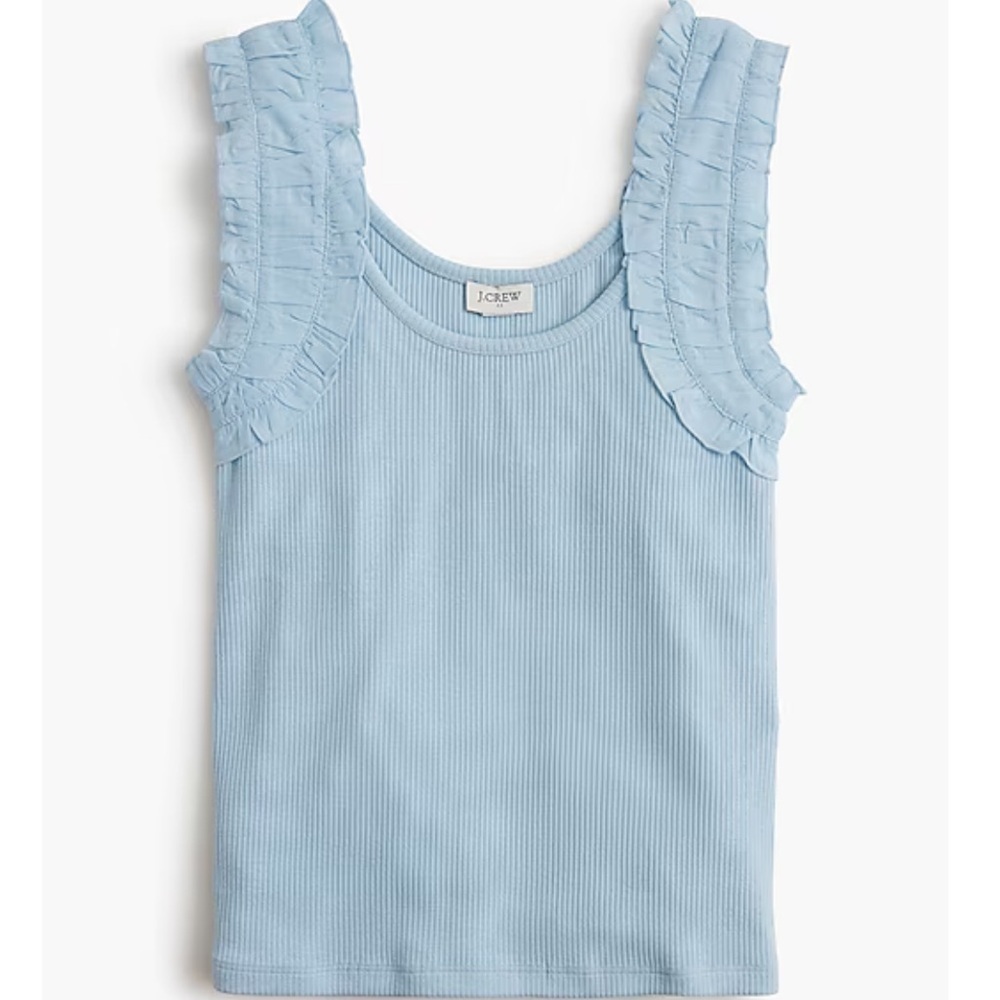 J. Crew Factory Ruched-strap tank top in Ocean Blue